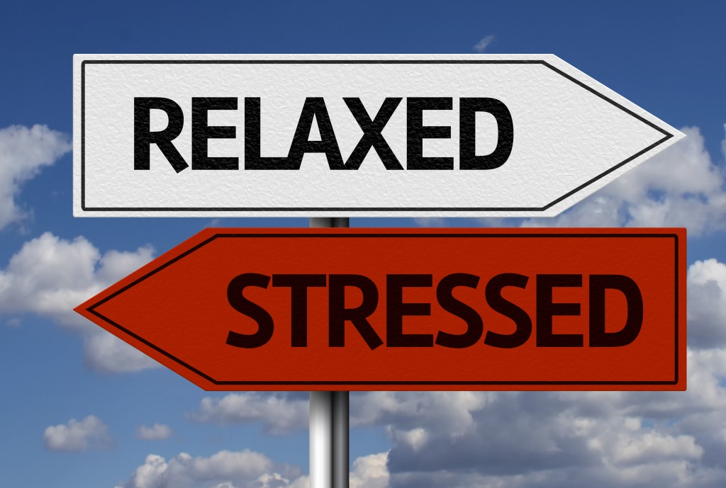 relaxed and stressed arrow sign