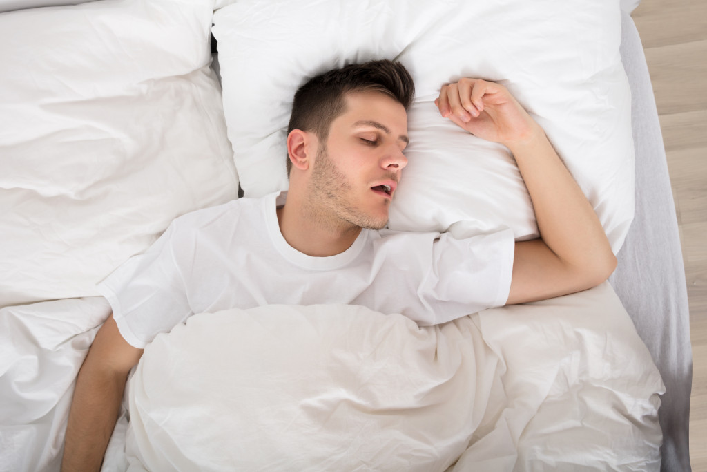 A person with snoring issues